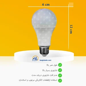 مشخصات و خرید لامپ ال ای دی12 وات نمانورمدل حبابی